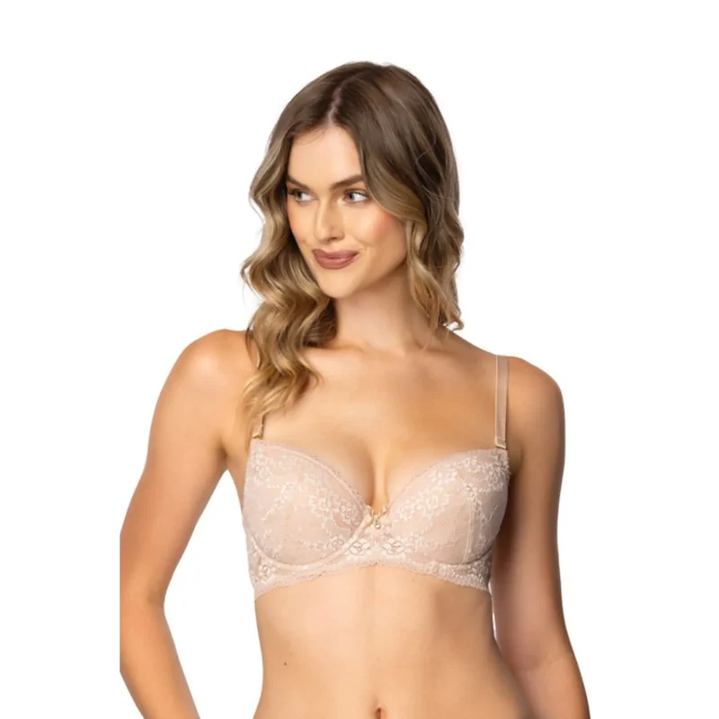 Ensemble de lingerie sexy dentelle florale soutien-gorge culotte taille haute beige confort élégance femelle couple