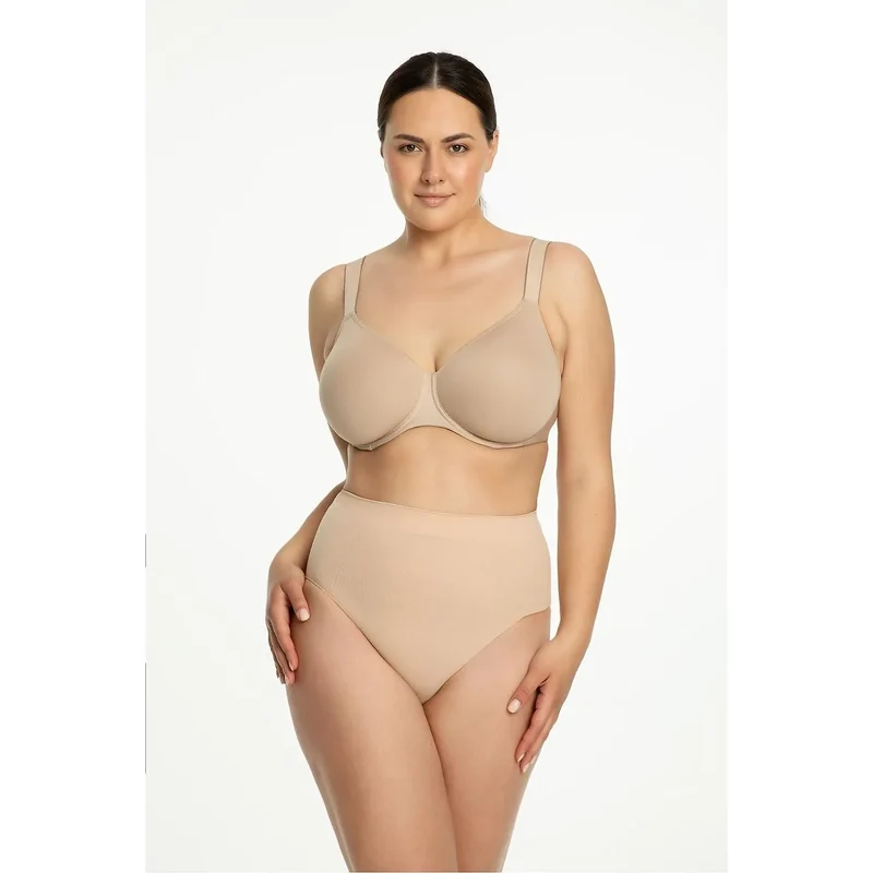 Lingerie Julimex 219151 Set Culottes Haute Taille Seamless soutien-gorge cupple adjustable underwires nude comfort support elegance everyday wear intimate wear women