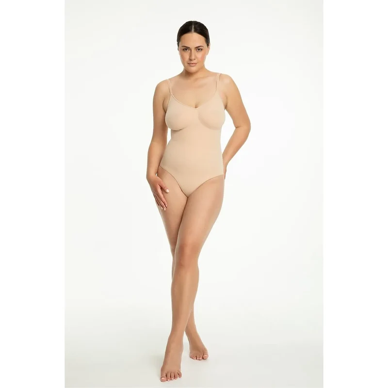 body Julimex 219149 sans couture silhouette lisse sculptant maintien poitrine bonnet intégré respirant doux extensible spaghetti réglables dos string invisible