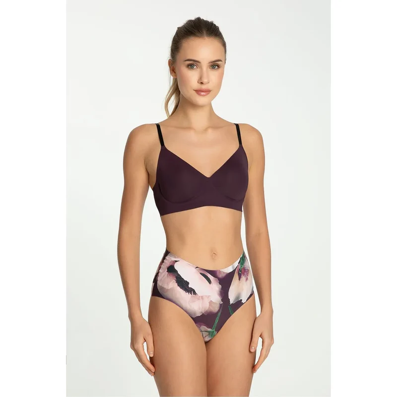 Culottes Julimex model 219146 ensemble lingerie féminine floral high-waisted soutien-gorge sans armature confort élégance romantique