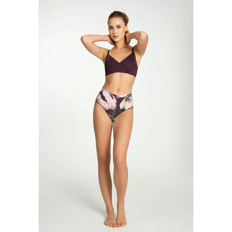 Culottes Julimex model 219146 ensemble lingerie féminine floral high-waisted soutien-gorge sans armature confort élégance romantique