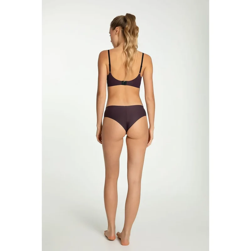 Culottes brésiliennes Julimex model 219145 ensemble lingerie soutien-gorge design épuré Dark Plum matériau confortable sécurité discrétion