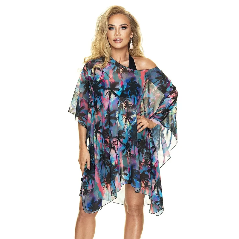 tunique plage modèle183905 Irall polyester100 hypoallergénique coupe ample confort dentelle échancrure dos motifs colorés sexy léger durable moderne