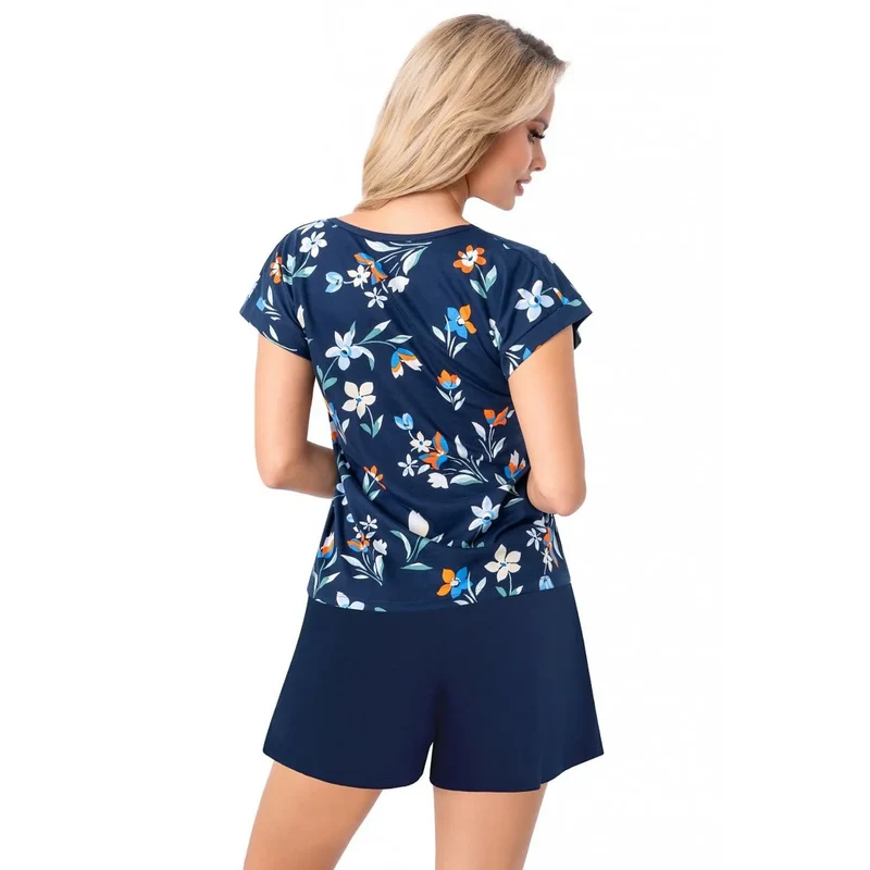 Pyjama élégant pour femme model 218033 Donna, doux et respirant, parfait pour nuits chaudes, lingerie sexy et confortable, 100% coton, cadeau idéal