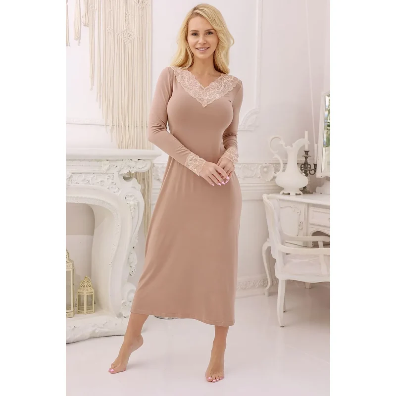 Robe de chambre élégante longue dentelle floral femme confort NUIT lingerie détente intimité soirée cadeau