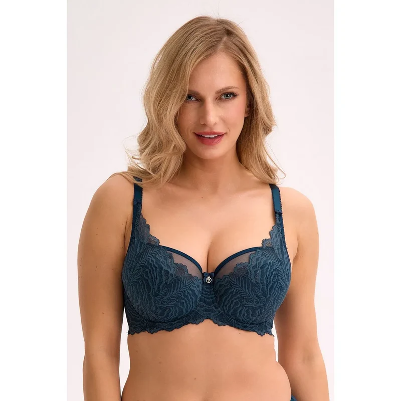 Soutien-gorge semi-rembourré dentelle floral élégance soutien maximal confort tout-en-un lingerie féminine quotidien sécurité discrétion