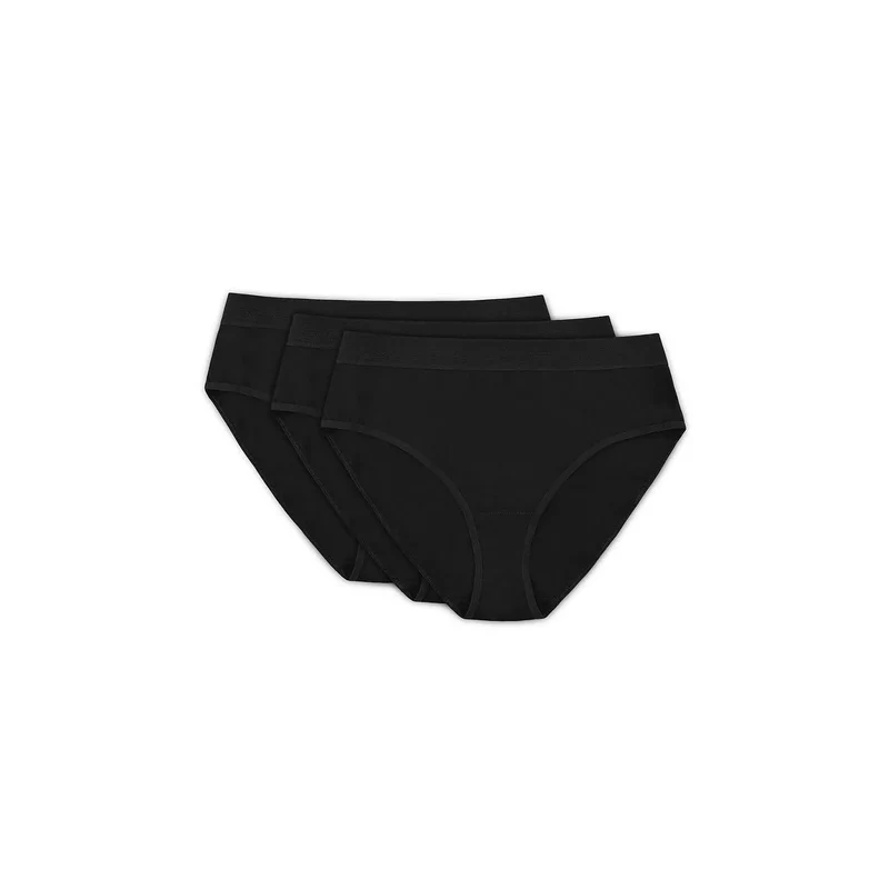 ensemble culottes noires classiques modèle219499 Gorteks coton biologique certifié oekotex sans couture maintien élastique taille large confort quotidien