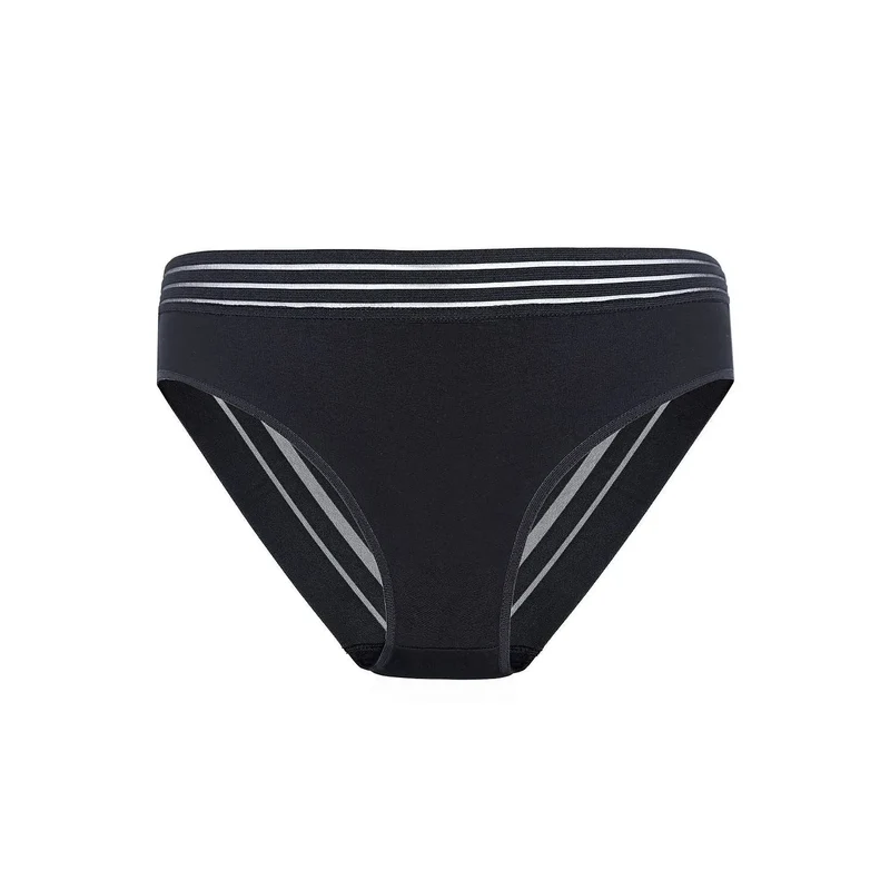 ensemble culottes coton biologique dentelle rayures trois pièces taille basse élastique confort quotidien discret invisible sans coutures douceur maintien durable