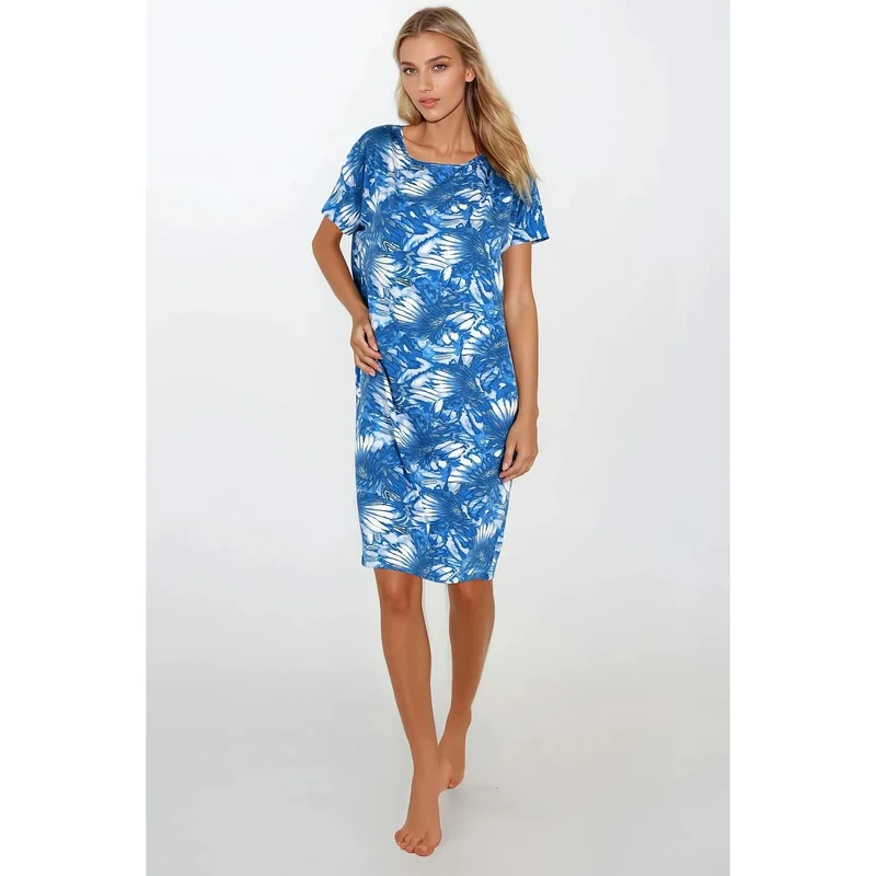 chemise nuit féminine confortable élégante décolleté semi circulaire coupe ample tissu doux respirant élastique hypoallergénique cadeau idéal détente sommeil