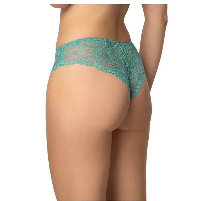 Culottes brésiliennes dentelle floral vert émeraude Eternal confort Élastique ajustement parfait lingerie féminine sexy