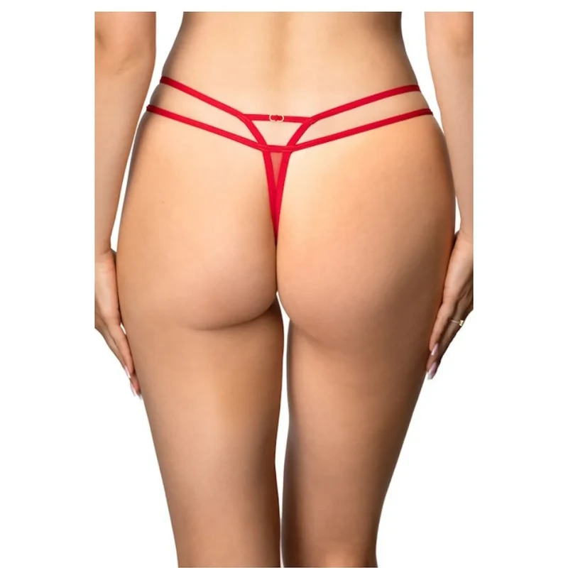 Strings en dentelle rouge model 219318 Mat, design floral, silhouette sexy, lingerie élégante, occasions spéciales, confort maximal, douceur, sensualité, coupe taille basse, style string, motifs délicats, romantique, intime