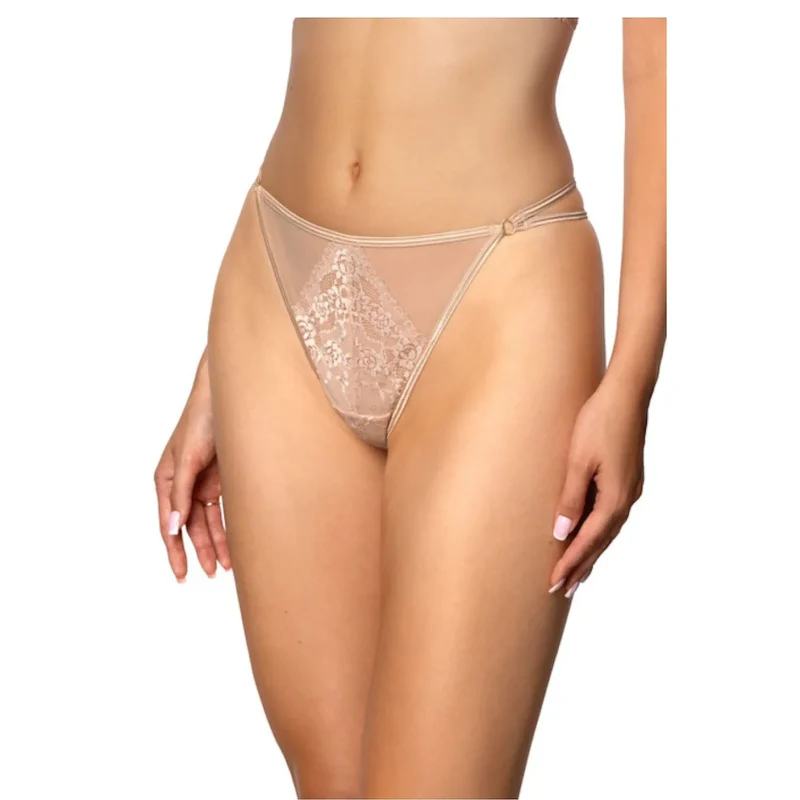 String minimaliste élégant design floral dentelle nude clair lingerie féminine confortable日常.usage occasion.speciale