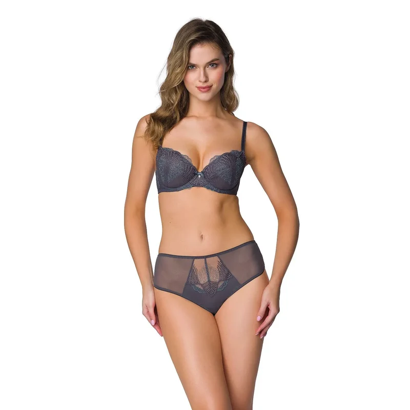Soutien-gorge push-up en dentelle avec culotte taille haute Melisande - Lingerie fine élégante et confortable pour tous les jours et occasions spéciales