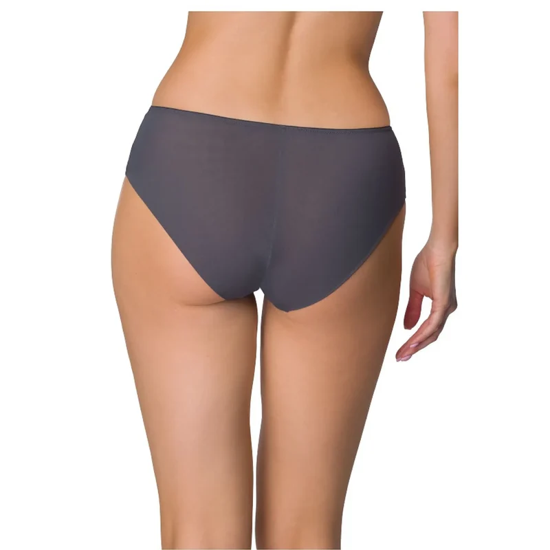 culottes Melisande gris anthracite dentelle tulle broderie filet confort quotidien raffinement sensualité élasticité taille jambes doublure hygiène durable sophistiquée