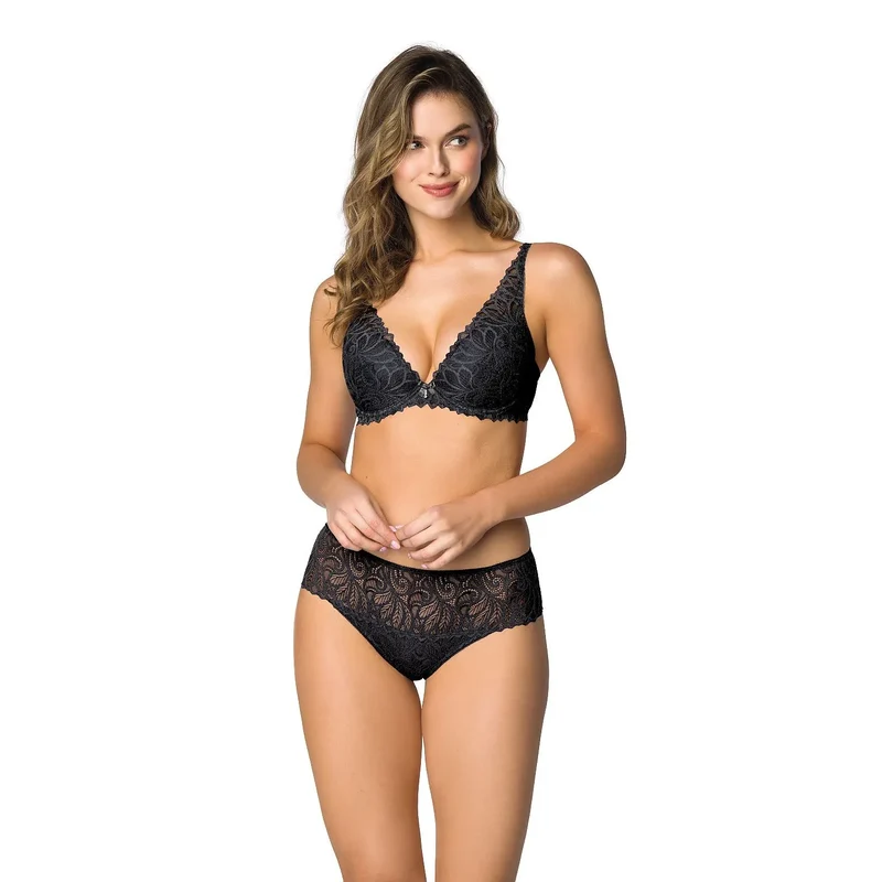 Culottes en dentelle noire高 taille haute motifs floraux Nerine lingerie élégante confort femme sexy intime bien-être