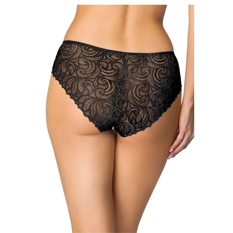 Culottes en dentelle noire高 taille haute motifs floraux Nerine lingerie élégante confort femme sexy intime bien-être