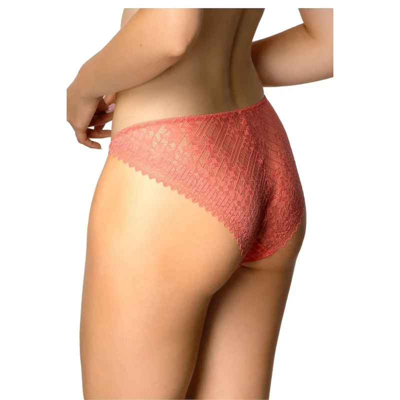 Culotte string dentelle corail Gravity F-4050/5 ajustement parfait confort respirant lingerie élégante sensuelle femmes sexy discrétion intime