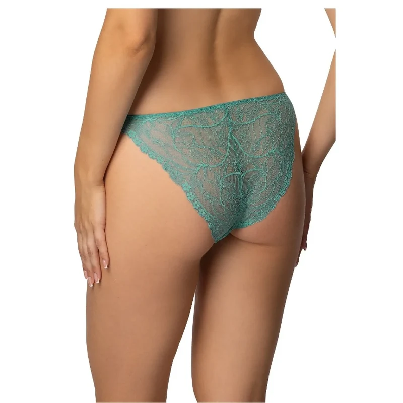 Culotte en dentelle floral turquoise string ajusté lingerie sexy confort élégance design sensuel matelassage élastique