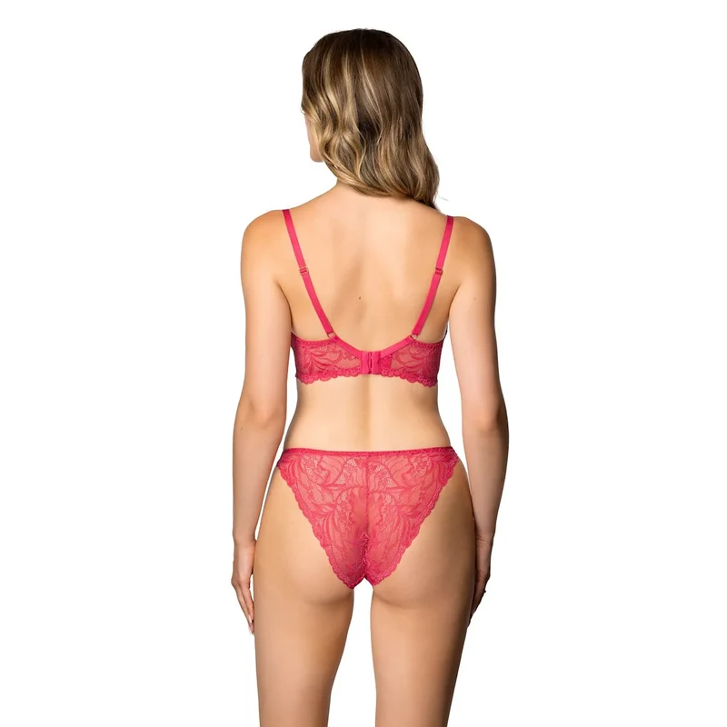 String en dentelle floral rouge vif lingerie sexy confortable ajustement parfait matériau élastique design sensuel occasion spéciale