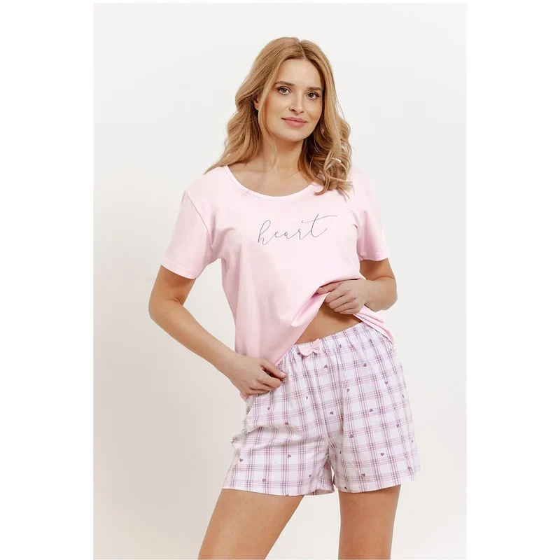 Pyjama élégant et sexy pour femme, confortable,NUIT,décontracté,mode, coquine, doux, tissu, design, cœur, rose, short
