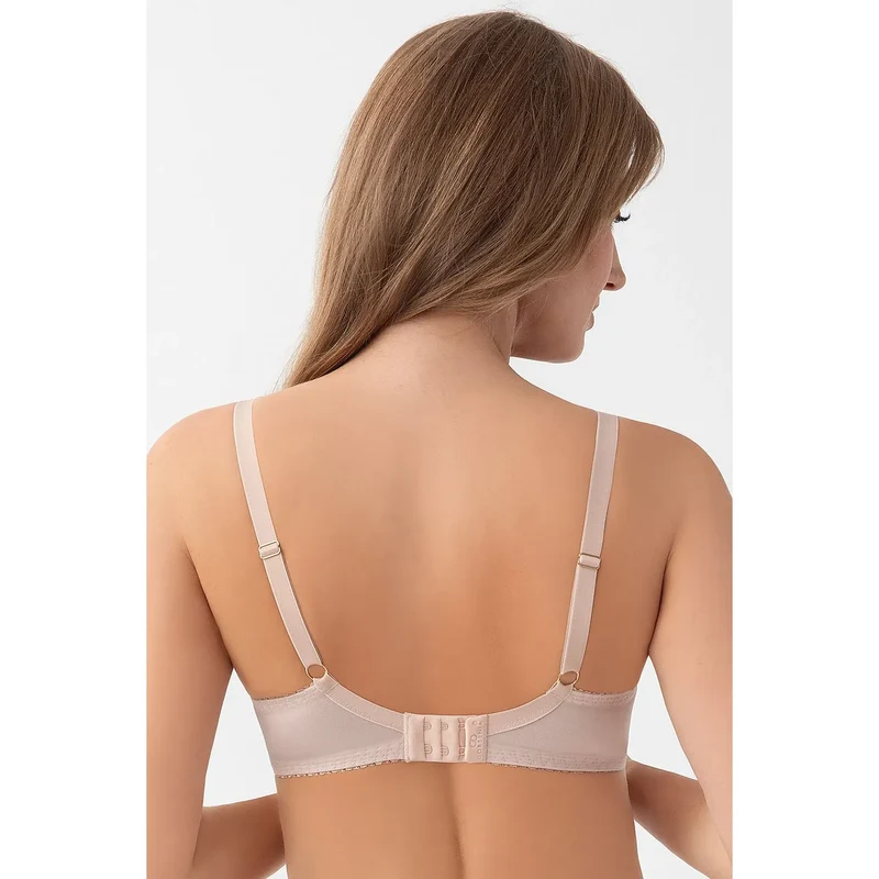 soutien gorge Gorsenia 216137 armatures bonnet couvrant microfibre douce dentelle florale chair rosé fines bretelles ajustables fermeture arrière maintien naturel