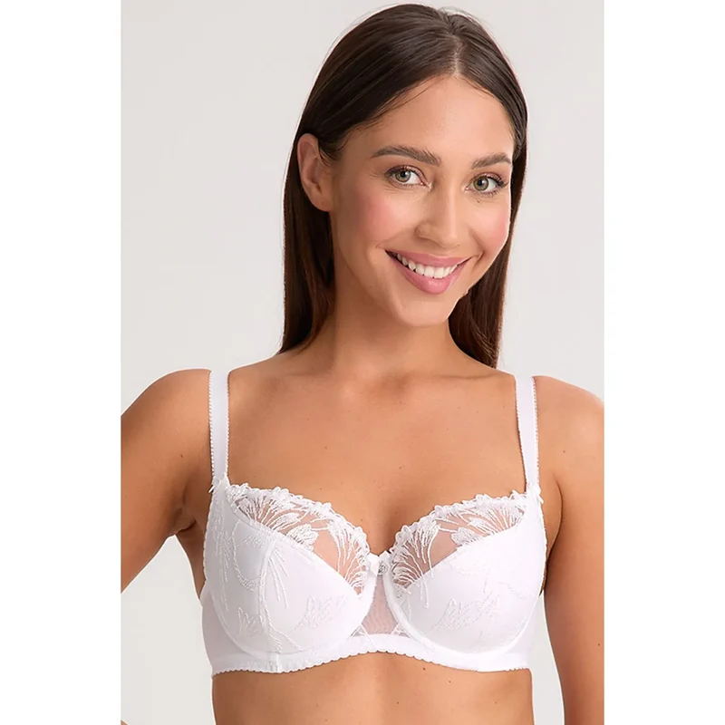 Soutien-gorge féminin dentelle floral Gaia model 216006 semi-rigide broderies détails nœuds bretelles ajustables lingerie élégante confort maintien