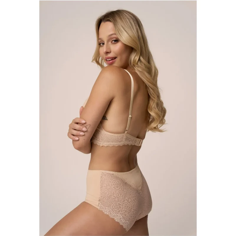 Culottes Babell 215577 Haute Taille Élégance Confort Classique Féminin Dentelle Transparence Coton Élastique Doux Design Doublure Jour Nuit