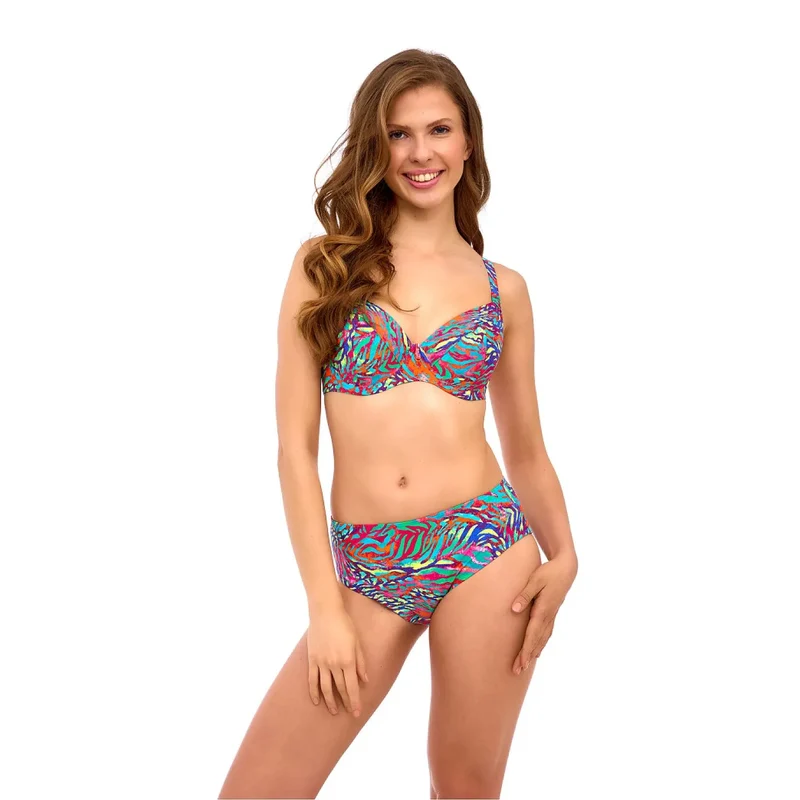 soutiengorge nageur multicolore motif récif corail bonnets souples armatures bretelles ajustables non amovibles taille moyenne culotte couvrance confortable