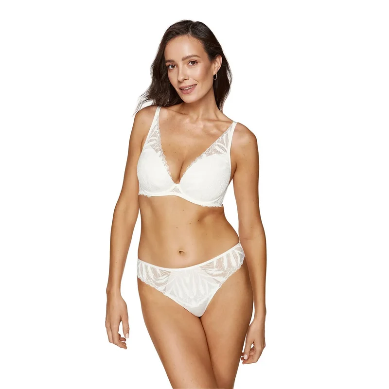 Strings model 213656 Gorteks dentelle douce culotte bikini coton OEKO-TEX lingerie élégante floral brodé soutien-gorge triangle