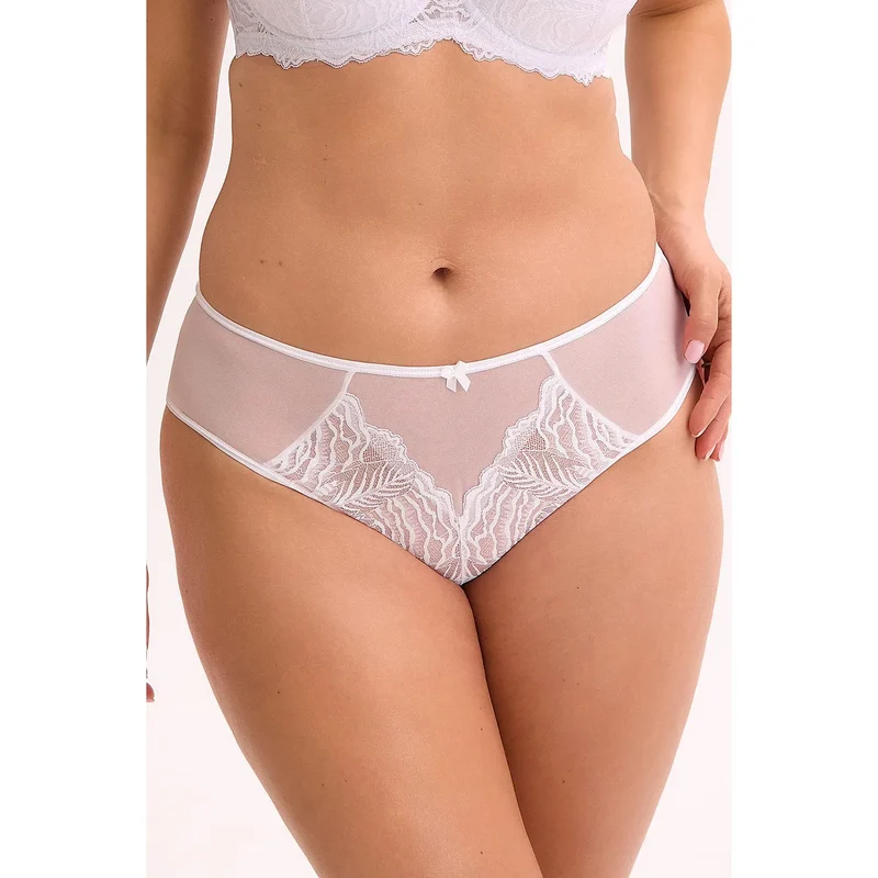 Culottes en dentelle élégantes transparentes dos nu ceinture plate nœud décoratif doublure coton Gaia lingerie féminine sexy confort taille Hanche L M