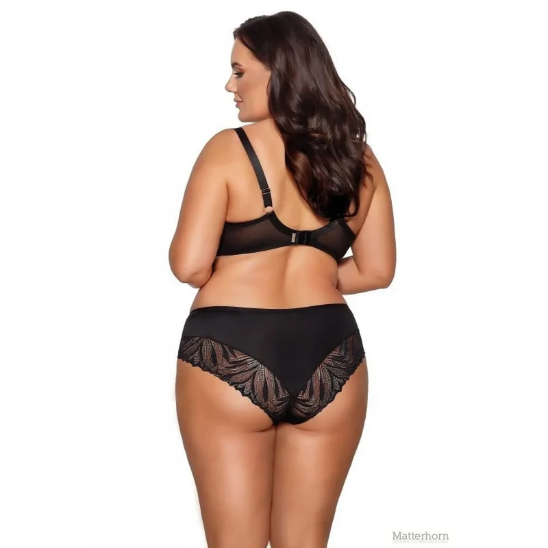 Soutiengorge Ava modele212993 semirigide dentelle florale noire bonnets mousse doublure elastique maintien confort bretelles ajustables semitransparent ourlet decoratif silhouette ronde