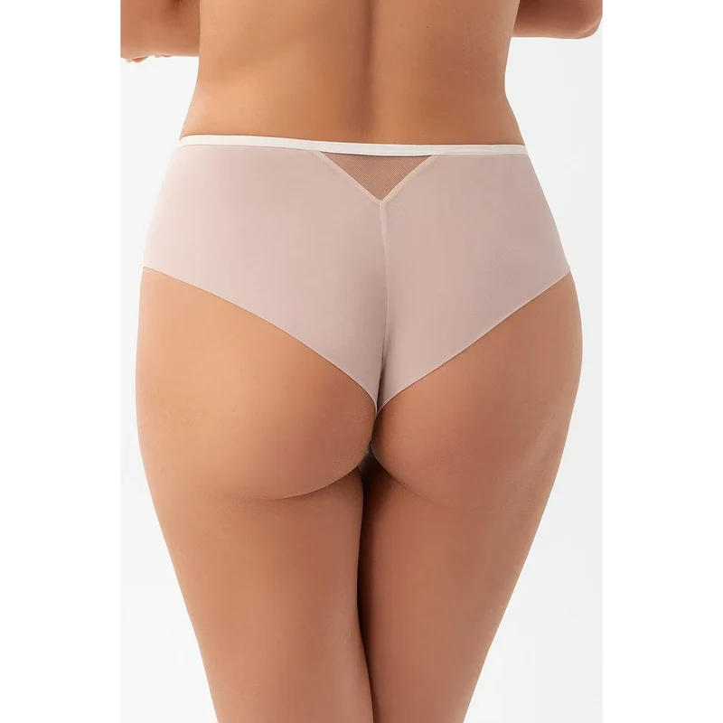 Culottes brésiliennes sensuelles Gorsenia model 212776 tulle élastique dentelle florale beige rosé lingerie féminine confortable élégance discrétion
