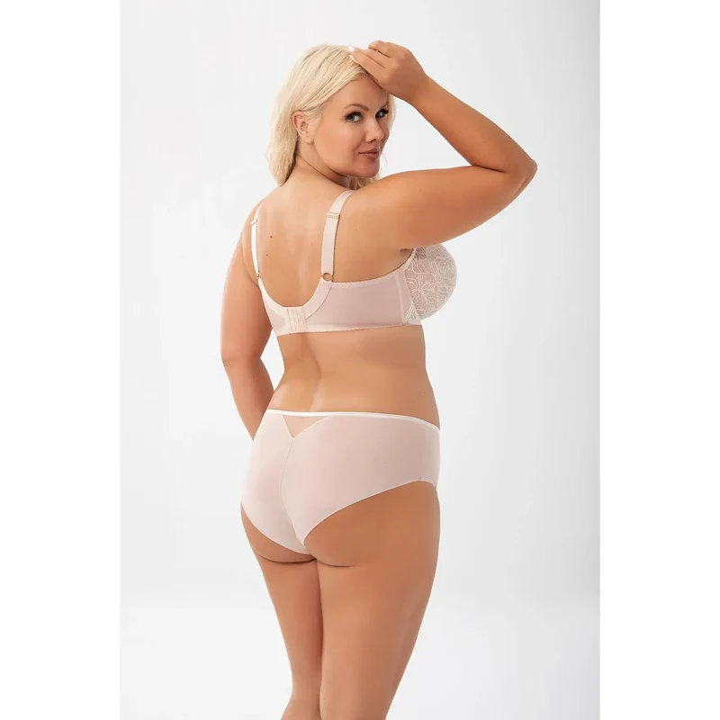Culotte Gorsenia lingerie élégante dentelle tulle maille semi transparente motifs floraux coutures fines doublure coton ceinture plate côtés couverts