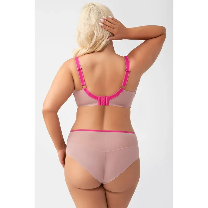 Soutien-gorge Gorsenia 212770 Soft Model lingerie balconnet floral soutien optimal confort matelasmesh armatures latérales fuchsia