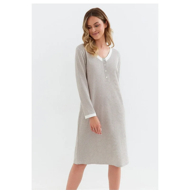 Chemise de nuit femme manches longues model 212752 Cana confort nuits fraîches elegance intime douceur