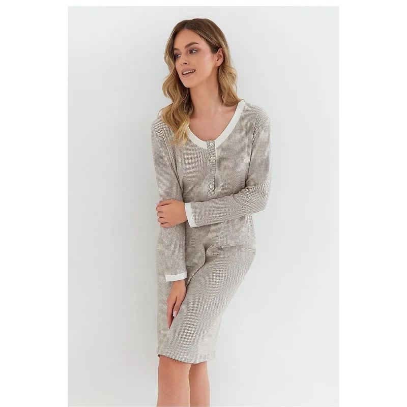 Chemise de nuit femme manches longues model 212752 Cana confort nuits fraîches elegance intime douceur