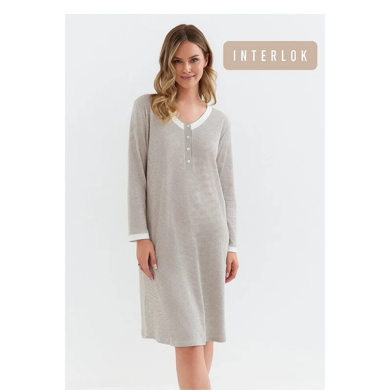 Chemise de nuit femme manches longues model 212752 Cana confort nuits fraîches elegance intime douceur