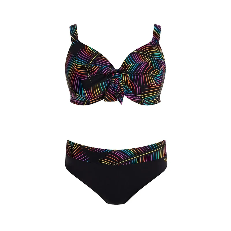 Maillot de bain deux pièces à motifs multicolores soutien-gorge à armatures Barontex pour femmes poitrine généreuse plage piscine