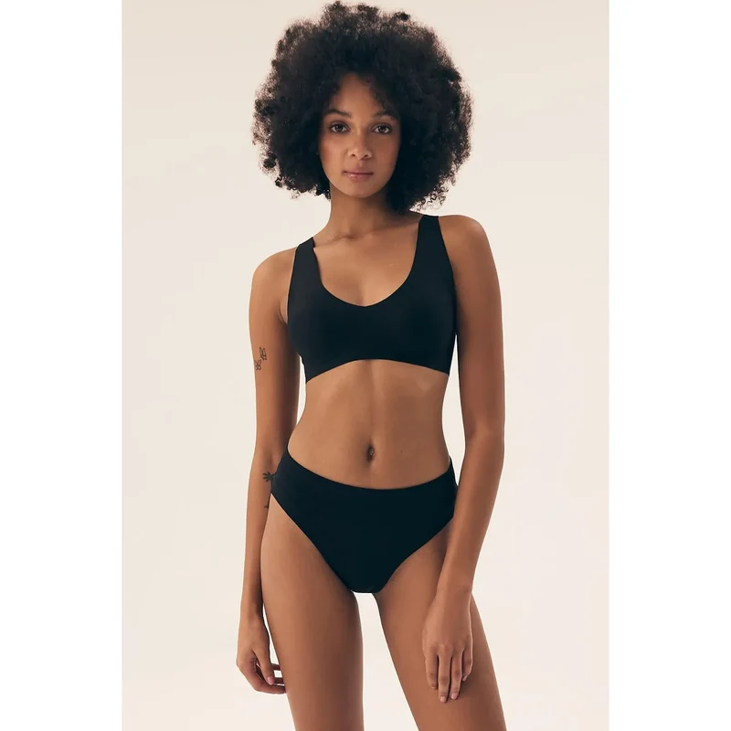 Lingerie Basics Set Henderson 212011 Black Brick bikini panties high waist cotton lining soft fabric everyday wear elegant packaging