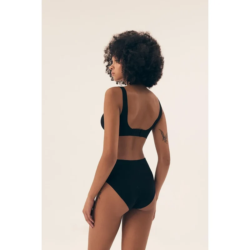 Lingerie Basics Set Henderson 212011 Black Brick bikini panties high waist cotton lining soft fabric everyday wear elegant packaging