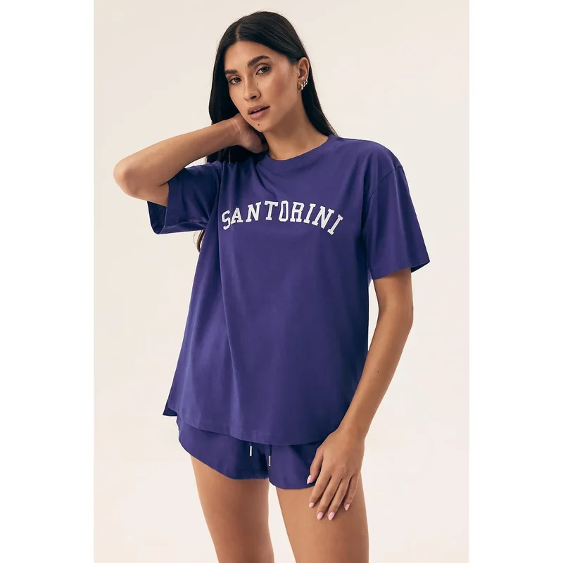 pyjama femme coton doux respirant hypoallergénique élégant sensuel confortable ample col arrondi haut short ceinture élastique cordon ajustable