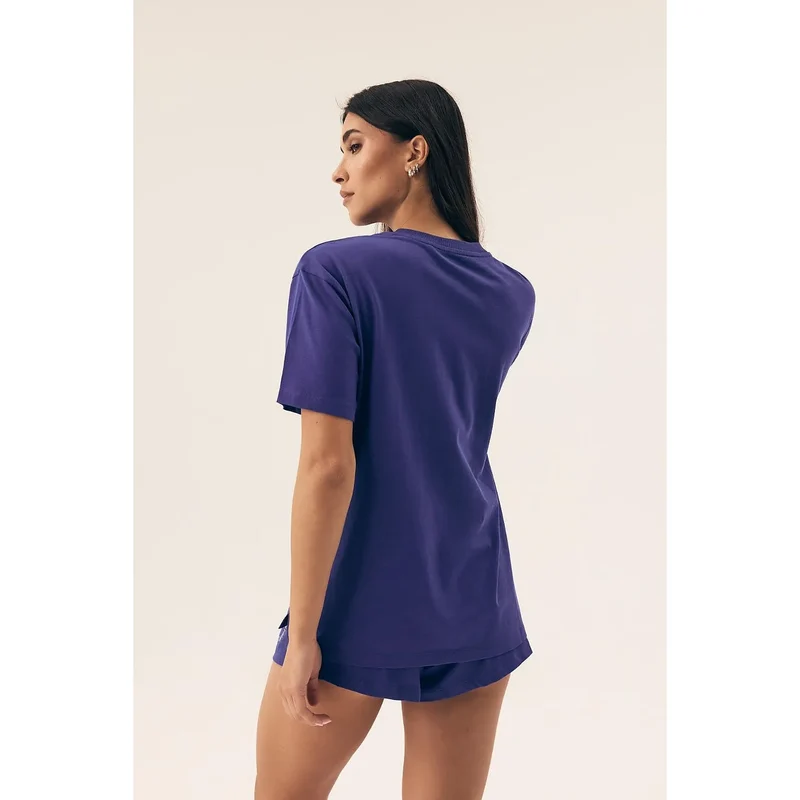 pyjama femme coton doux respirant hypoallergénique élégant sensuel confortable ample col arrondi haut short ceinture élastique cordon ajustable