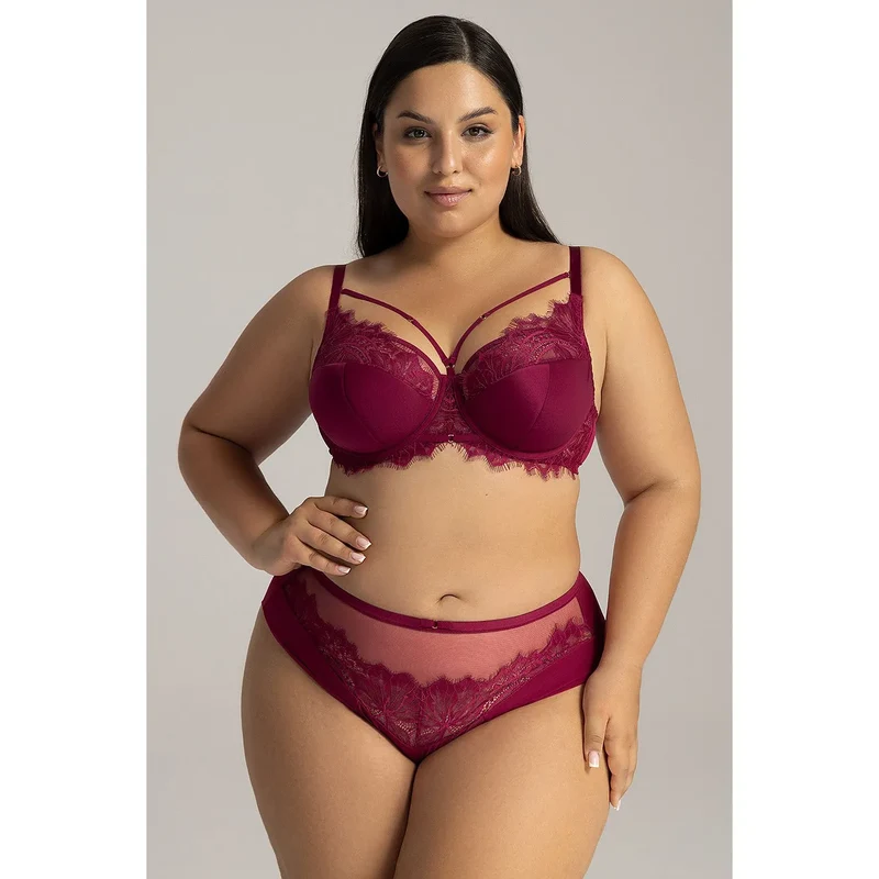 Soutien-gorge semi-rembourré Ava model 211922 microfibre satin dentelle floral soutien optimal esthétique sexy lingerie féminine