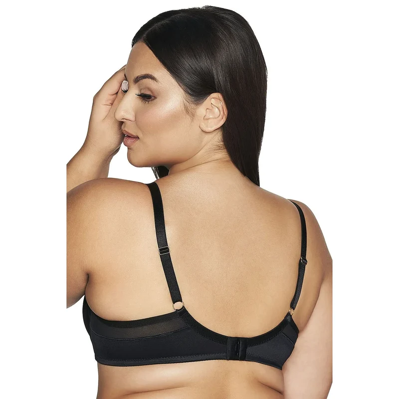 Soutien-gorge balconnet couvrant dentelle noire ajustables maintien optimal lingerie féminine confortable elegance femmes poitrine généreuse