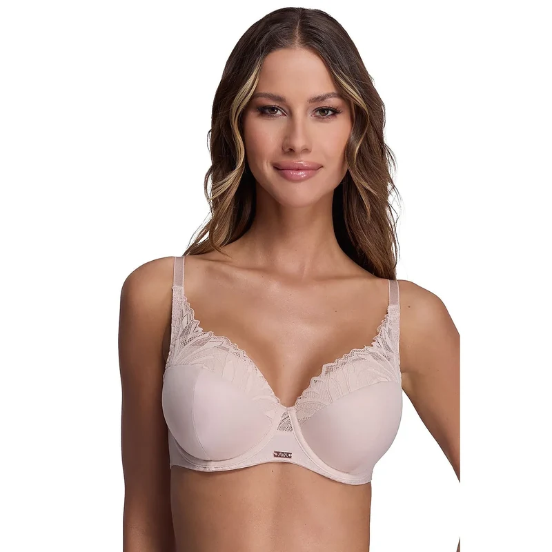 Soutien-gorge rembourré Ava model 211925 soutien renforcé design élégant microfibre doux maintien stable baleines inférieures coton respirent beige discret lingerie féminine