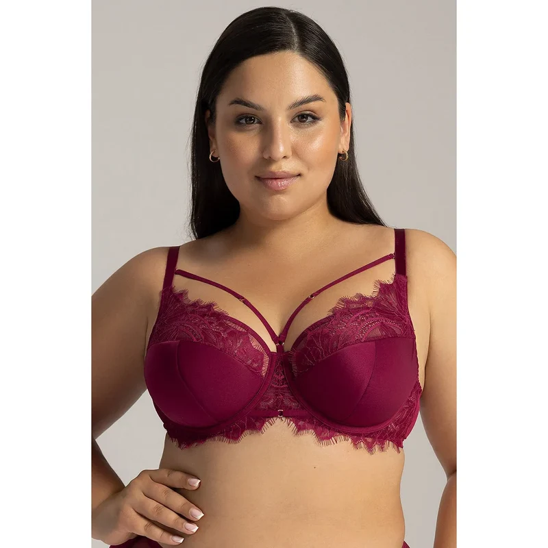 Soutien-gorge semi-rembourré Ava model 211922 microfibre satin dentelle floral soutien optimal esthétique sexy lingerie féminine