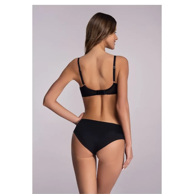 Ensemble lingerie féminine dentelle floral soutien-gorge rembourré culotte élastique noire microfibre douce coton naturel bretelles ajustables maintien optimal