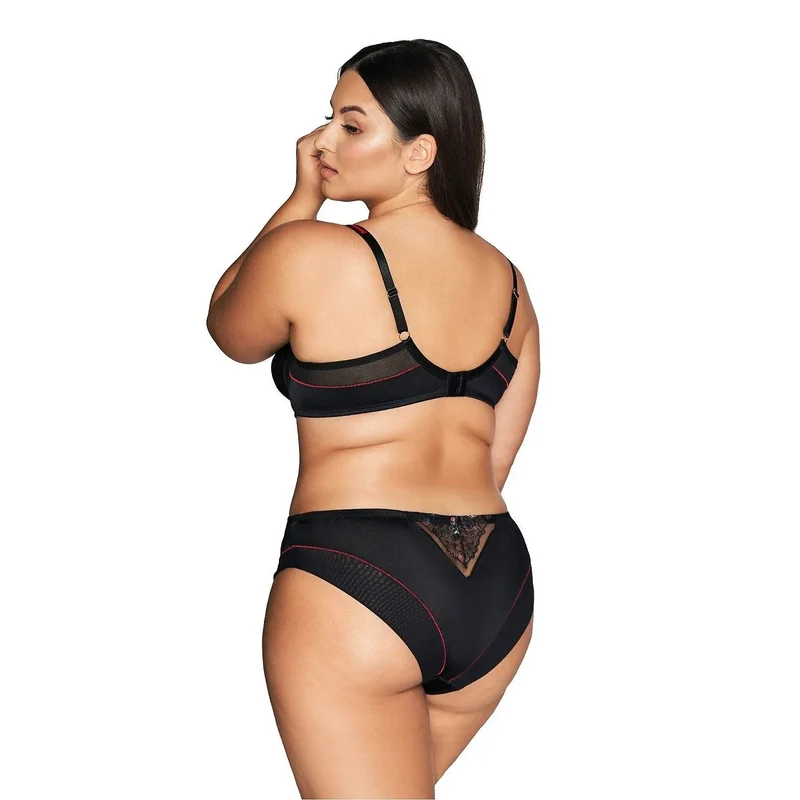 Soutien-gorge féminin semi-doublé Ava mode fonctionnel fermeture arrière microfibre dentelle floral femme poitrine généreuse maintien confort