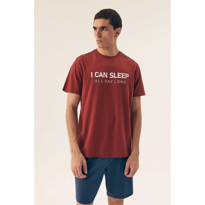 tshirt érotique homme sensuel sexy coton doux respirant confortable coupe droite encolure ronde inscription blanche poitrine message anglais rouge blanc