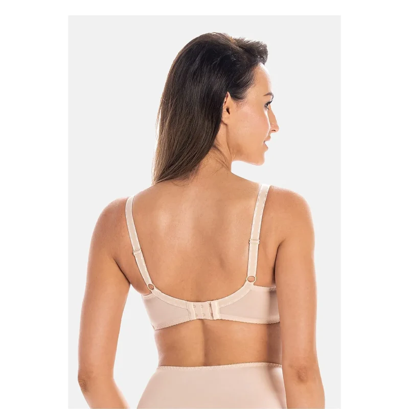 soutien gorge semi rigide armatures modèle 211572 élégant discret beige bonnets légèrement rembourrés maille respirante bretelles ajustables